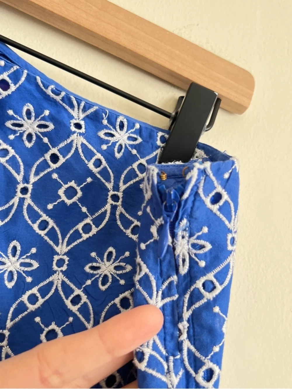 Lilly Pulitzer Blue Delilah Eyelet Embroidered One Shoulder Top